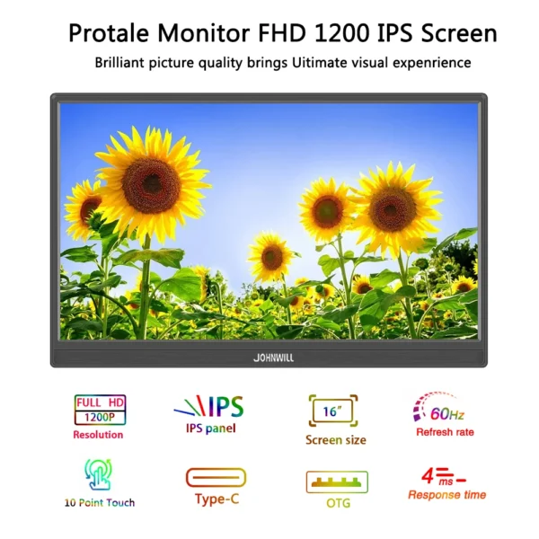 Portable Monitor 14"/16", 1920x1200 - Touchscreen - Image 2